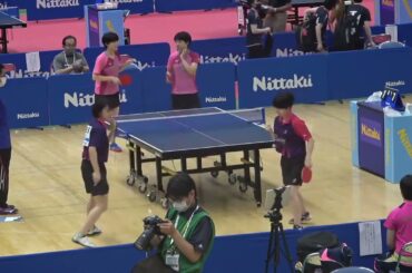 2021年IH 卓球 女子ダブルス2回戦 佐藤瑠衣・坂﨑涼帆 慶誠(熊本) vs 眞木七夕佳・中村藍子 愛み大瑞穂(愛知)