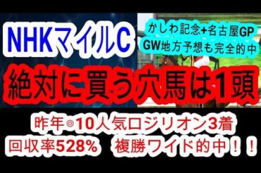 【競馬予想】NHKマイルカップ2025　G1回収率170%超！　前走負けて強しの想定10番人気馬に超高評価！