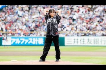 「矢吹奈子、始球式でノーバウンド投球！⚾️✨ 強風の中で魅せた華麗なフォーム🔥【楽天－オリックス】」
