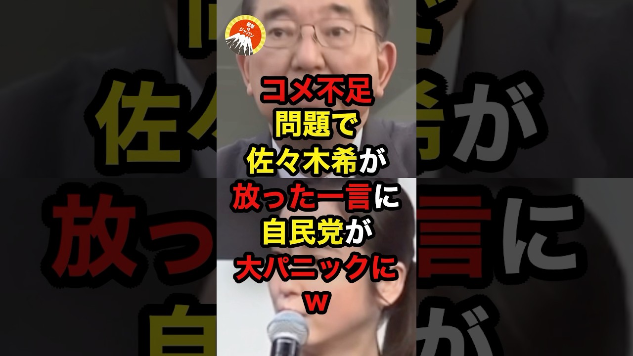 コメ不足問題で佐々木希が放った一言に自民党が大パニックにw