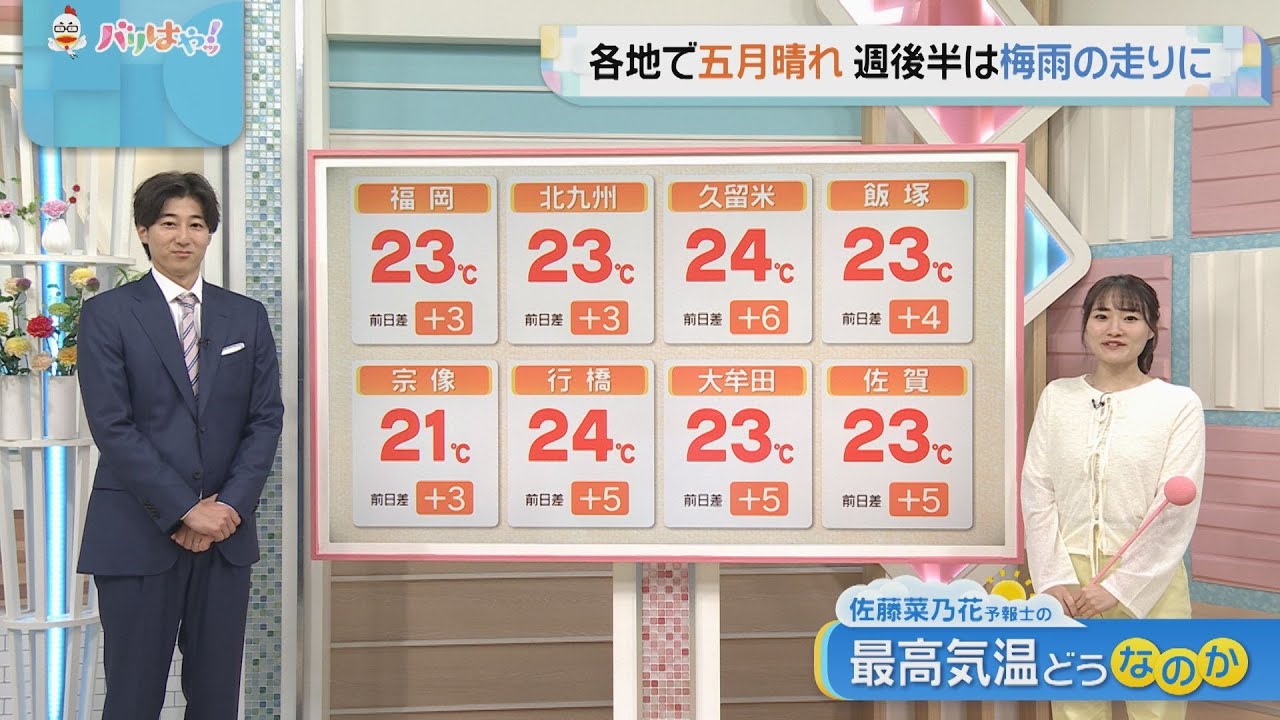 佐藤菜乃花気象予報士のお天気情報　バリはやッ!　5月12日