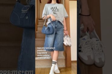 ハーフパンツが流行り♡#ootd #fashion #ファッション #coordinate #コーデ #오오티디 #gu