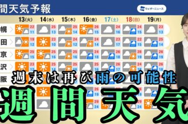【週間天気】週中頃は広範囲で晴天　週末は再び雨の可能性