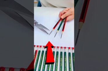 お父さんが私の新しい鉛筆の先を切った ✂️✏️