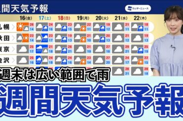 【週間天気】週末は広い範囲で雨#ウェザーニュース