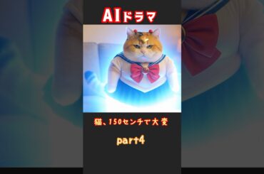 【AIドラマ】猫、150㎝で大変 part4【AI猫】 #short #おすすめ #マジで謎生物 #人間サイズ猫 #衝撃展開