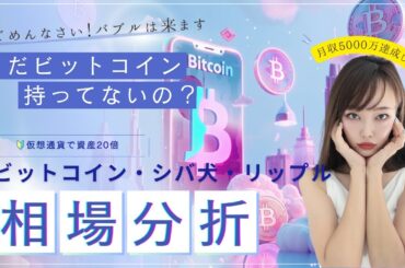【バブル】資産20倍になる寝るだけの仮想通貨〜ビットコイン,シバ犬,リップルの相場分析〜