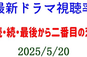続・続・最後から二番目の恋☆視聴率速報☆2025年5月20日付