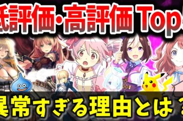 精神崩壊者続出のソシャゲを救いたい… 高評価＆低評価スマホゲームランキング Top5【ソシャゲ･アプリゲーム】【サービス終了】【まどドラ】【ウマ娘】【FGO】【ジージェネ】【セルラン・売上】【学マス】