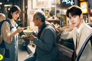飢え死にしそうな乞食に、シングルマザーが一杯のラーメンを差し出した！まさか彼のCEOの息子が、今では彼女を溺愛するなんて！#恋愛