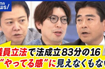【政治家の資質】議員立法ゼロ＝仕事してない？野党にとって秘密兵器？議員のお仕事ってどう評価？｜アベプラ