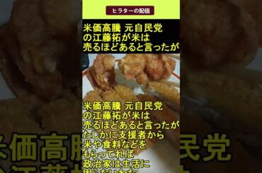米価高騰 元自民党の江藤拓が米は売るほどあると言ったが 2025.05.30 ヒラターの配信 ショート #shorts