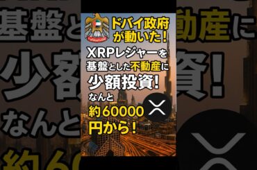 【初心者必見】ドバイ政府が動いた！XRPレジャーを基盤とした不動産に少額投資！なんと6万弱から！#XRP #リップル #仮想通貨初心
