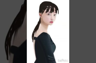 橋本環奈さんを描いた。 #絵 #デシタル