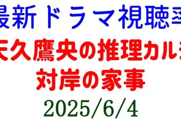 対岸の家事 最終回 視聴率上がる☆視聴率速報☆2025年6月4日付