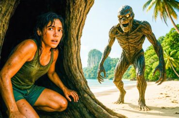 【映画紹介】難破船から生き延びた後、彼女は無人島に一人で打ち上げられるが、毎晩何かの生き物に付け狙われていることに気づく。