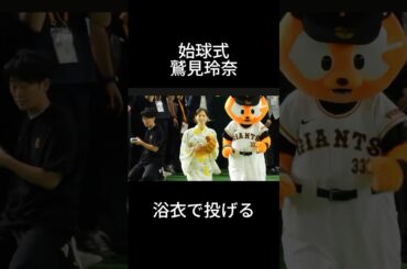 鷲見玲奈　始球式#shorts #野球 #プロ野球 #tiktok #読売ジャイアンツ #おすすめ #巨人 #始球式 #ズムサタ #美女 #かわいい #鷲見玲奈