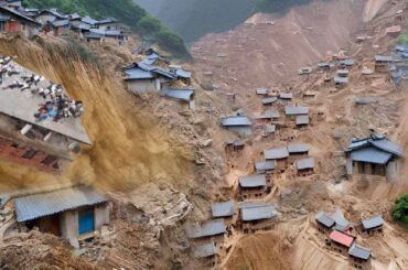 Jaw-Dropping Landslide and Flood Wipes Out Chinese Village!