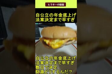 自公立の年金底上げ法案決定まで早すぎ 2025.6.10 ヒラターの配信 ショート #shorts