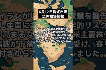 6月12日｜日経平均株価は5日ぶり反落　中東地政学的リスクが高まるも指数の下げ幅は限定的｜日経平均株価をプロが解説！#shorts  #株 #株式投資 #株式投資初心者 #投資