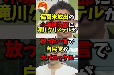 備蓄米放出の小泉進次郎に滝川クリステルが放った一言で自民党が大パニックにw