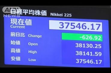 日経平均株価 一時600円以上値下がり　イスラエルのイラン攻撃などで市場に不安(2025年6月13日)