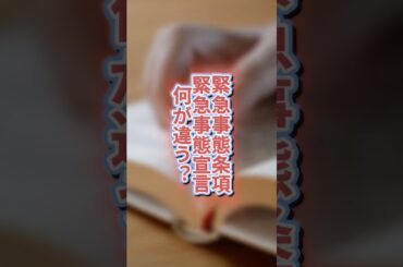 緊急事態条項・緊急事態宣言 何が違う？#政治 #緊急事態条項 #緊急事態宣言