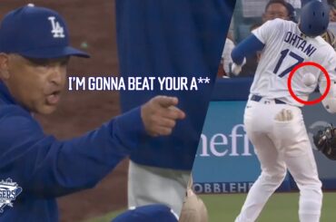 MUST-SEE: Dodgers, Padres Benches Clear, Ohtani Hit With 100 MPH Fastball, Dave Roberts Ejected!