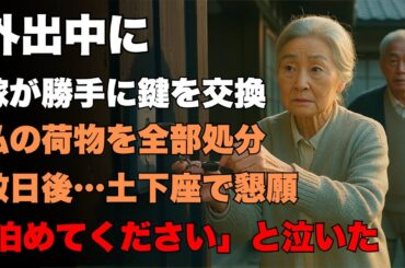 「泊めてください」息子の嫁が私たちを家から追い出し、荷物を勝手に捨てた…今さら涙の謝罪【壮絶な人生の逆転】