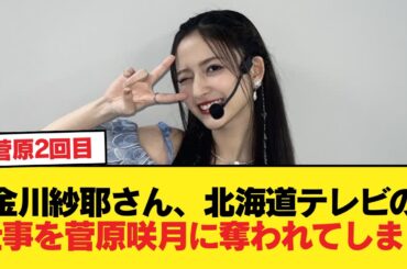 金川紗耶さん、北海道テレビの仕事を菅原咲月に奪われてしまう【乃木坂46】
