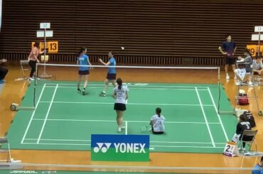 JR北海道17鈴木優香/18鈴木理子vs金沢学院クラブ　第75回全日本実業団バドミントン選手権愛媛県松山大会女子　ダブルス２
