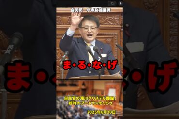 「ま・る・な・げ」自民党の滝川クリステル爆誕！超特大ブーメランをくらう小寺裕雄議員【2025年6月20日】#shorts #自民党#政治#国会#石破茂#おもてなし#滝川クリステル#小泉進次郎#小寺裕雄