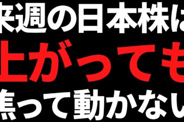 来週の日本株は上がっても焦って飛びつき買いしない！ポイントこちら