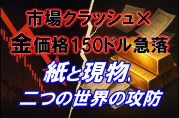 市場クラッシュ×金価格150ドル急落──紙と現物､二つの世界の攻防
