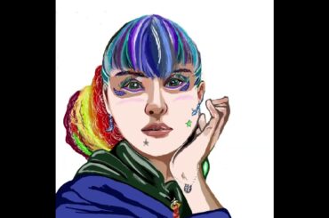 アバンギャルドな美人百景シリーズです。深津絵里さんを描いてみました。#深津絵里