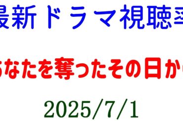 あなたを奪ったその日から 最終回 視聴率！視聴率速報☆2025年7月1日付