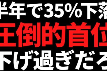 この半年で35％急落したぶっちぎり首位株さすがに下げ過ぎでは！
