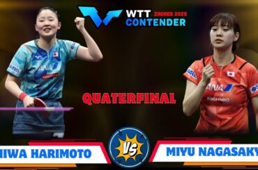 Miwa Harimoto (張本美和) vs Miyu Nagasaki (長崎美柚) | WTT Star Contender Zagreb 2025 Quarterfinal 🏓🇯🇵