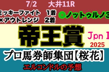エルコンドル氏の帝王賞2025予想！！ダートの真夏の頂上決戦！ウィルソンテソーロが意地見せるか！ミッキーファイトが悲願のG1制覇か！それとも別の結末か！