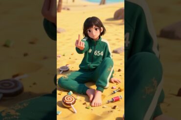 【イカゲーム】型抜き成功後、兵士に中指を立てる最強少女www #shorts #アニメ #パロディ#SquidGame #型抜き