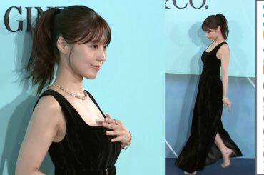 有村架純、胸元に豪華ネックレス。背中の開いた黒ドレス姿で魅了／「ティファニー 銀座」オープニングイベント