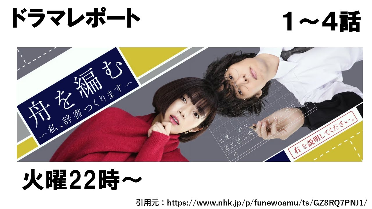 ドラマレポート 「 舟を編む ～ 私、辞書つくります～」 １～４話・感想