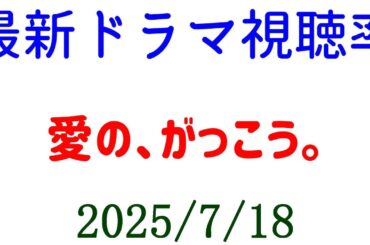愛の、がっこう。 視聴率下がる！視聴率速報☆2025年7月18日付