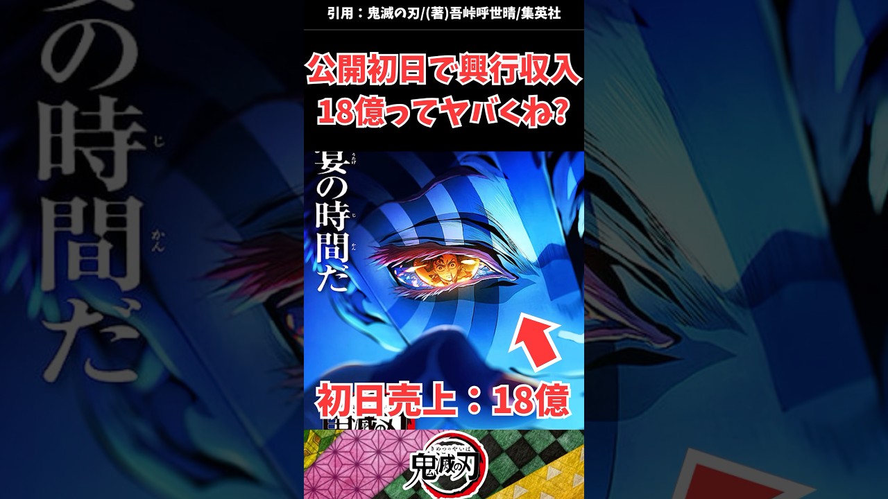 鬼滅映画、公開初日で興行収入18億円という化け物記録を打ち立ててしまう…#反応集 #鬼滅の刃 #鬼滅の刃漫画 #無限城篇