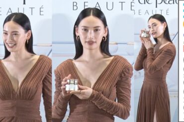 大政絢、胸元ざっくり、スリットから美脚チラリ／「クレ・ド・ポー ボーテ POPUP」フォトコール