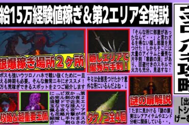 【ウツロノハネ】時給15.2万赤銀稼ぎ爆速レベル上げスポット２選/隠し部屋/謎の扉解説/タケノコ4ヶ所/超重要玉佩入手/ボス攻略など第２エリア全解説まとめ