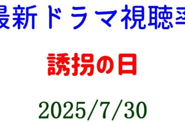 誘拐の日 視聴率上がる！視聴率速報☆2025年7月30日付