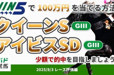 【WIN5で100万円レース評価編】2025年8月3日（日）クイーンS・アイビスSD【競馬】