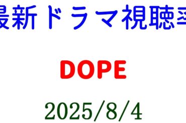 DOPE べらぼう あんぱん！視聴率速報☆2025年8月4日付