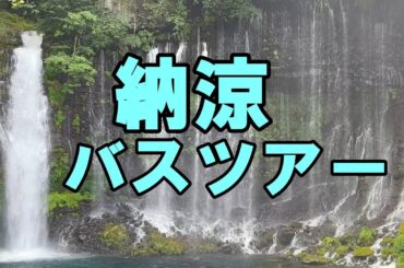 涼を求めてバスツアー、白糸の滝、鳴沢氷穴、ブルーベリージャム作り体験、伊豆フルーツパーク